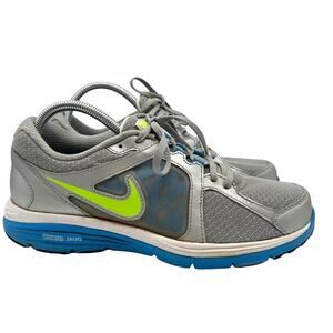 Nike Dual Fusion Run Womens 11 Gray Blue Neon Volt Running Sneaker 525752-002
